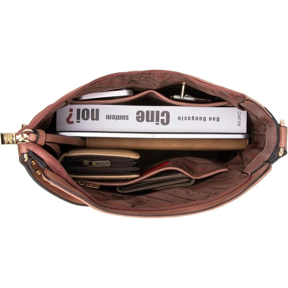 Hobo Bag Women Vegan Leather Large Capacity Crossbody Shoulder Purse